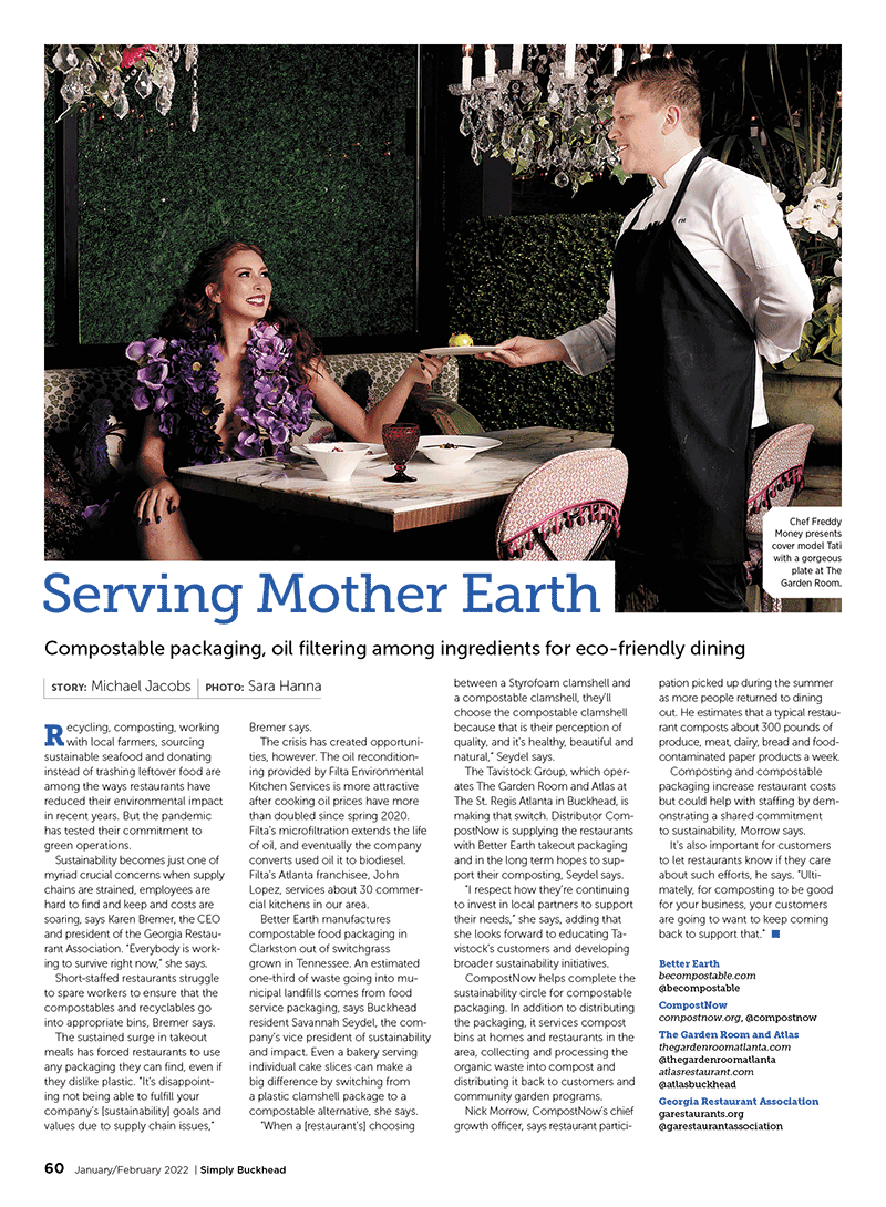 Simply Buckhead Cover Story: "Serving Mother Earth" by Michael Jacobs, PHOTO: Sara Hanna