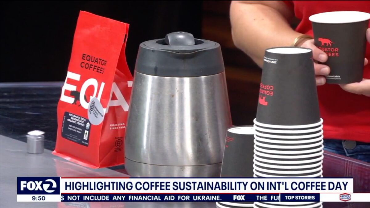 Equator Coffees Custom Cups from Better Earth featured on KTVU 2 Oakland