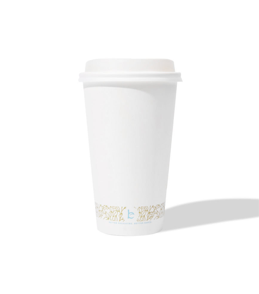 Choice 12 oz. Coffee Break Print Smooth Double Wall Paper Hot Cup and Lid -  100/Pack