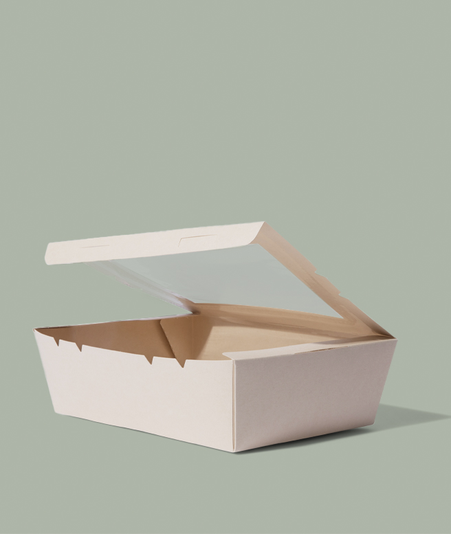 Large Compostable Box #3 with Clear PLA Window/ 200/cs