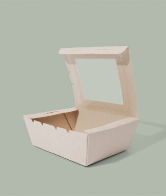 Medium Better Box #8, Compostable Bamboo kraft w/ Clear PLA Window