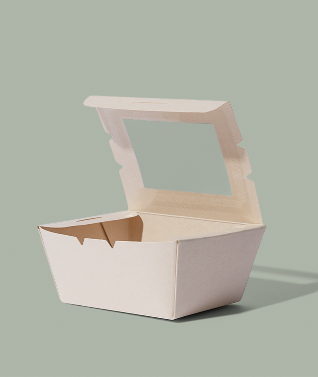 Small Better Box #1, Compostable Bamboo kraft w/ Clear PLA Window, 200/cs