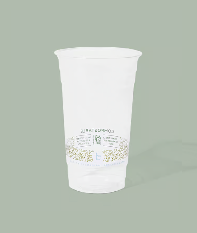 24oz Compostable Clear PLA Cold Cup, 1000/cs