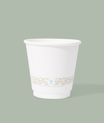 8oz Compostable Double Wall Squat Hot Cup, PLA Lined, 500/cs