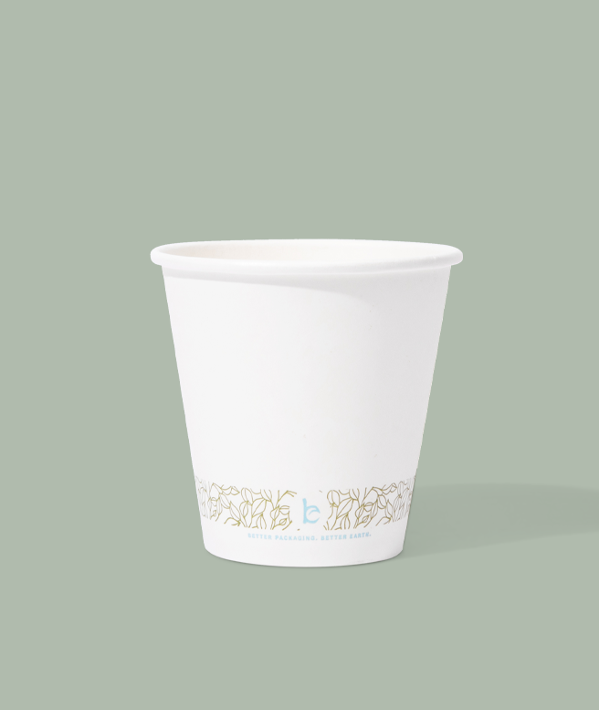 8oz Compostable Single Wall Squat Hot Cup, PLA Lined, 1000/cs