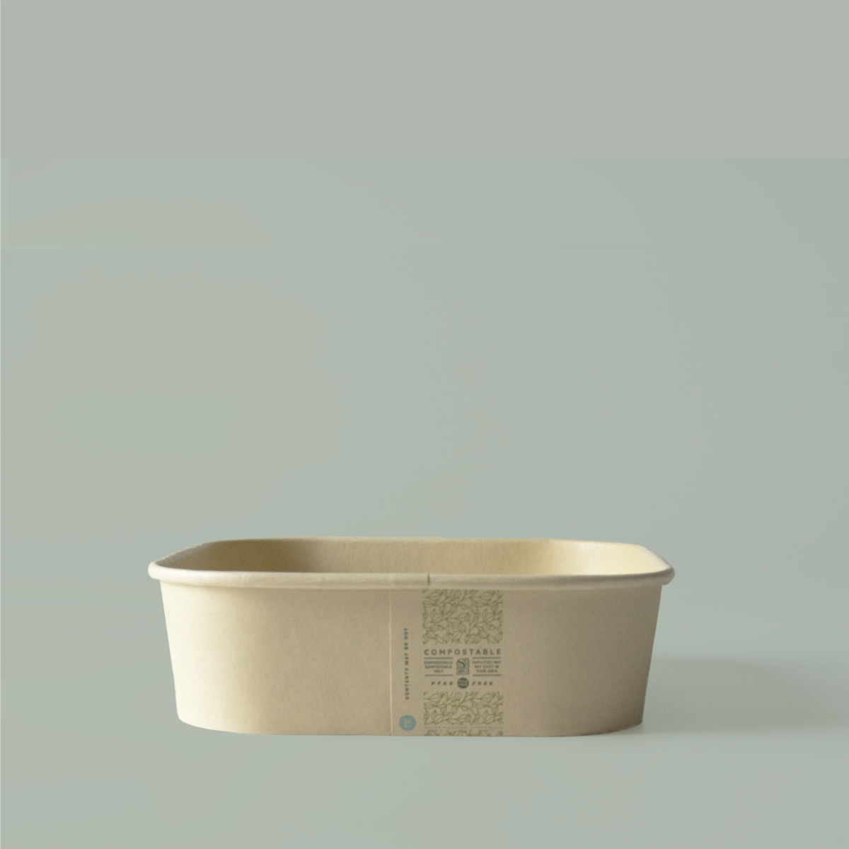 30oz Square Better Bowl, PLA Lined Bamboo Paperboard, Compostable, 300/cs