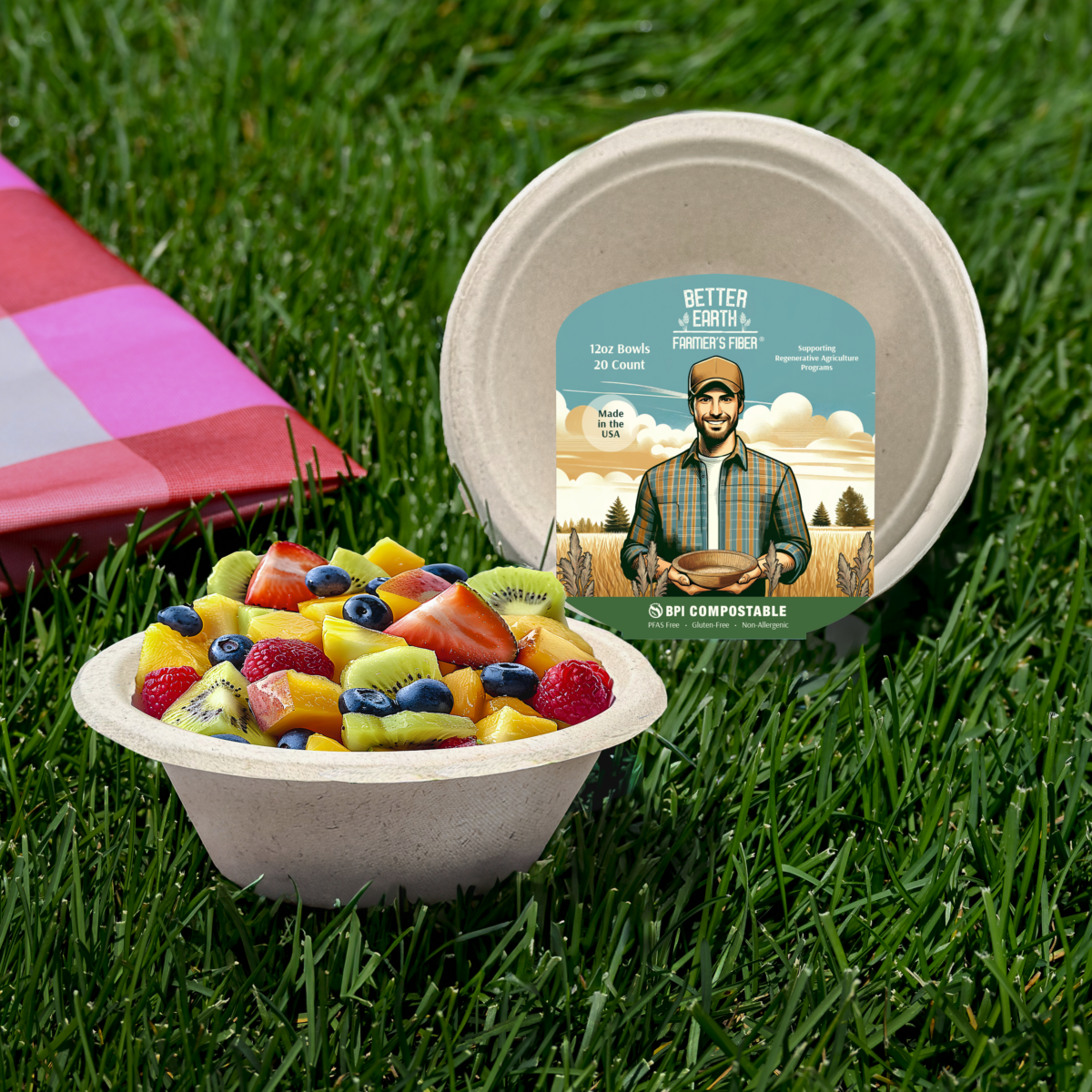 12 Ounce  Round Farmer’s Fiber Bowl – 20 Count