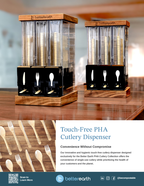 Better Earth Touch-Free PHA Cutlery Dispenser and Cutlery